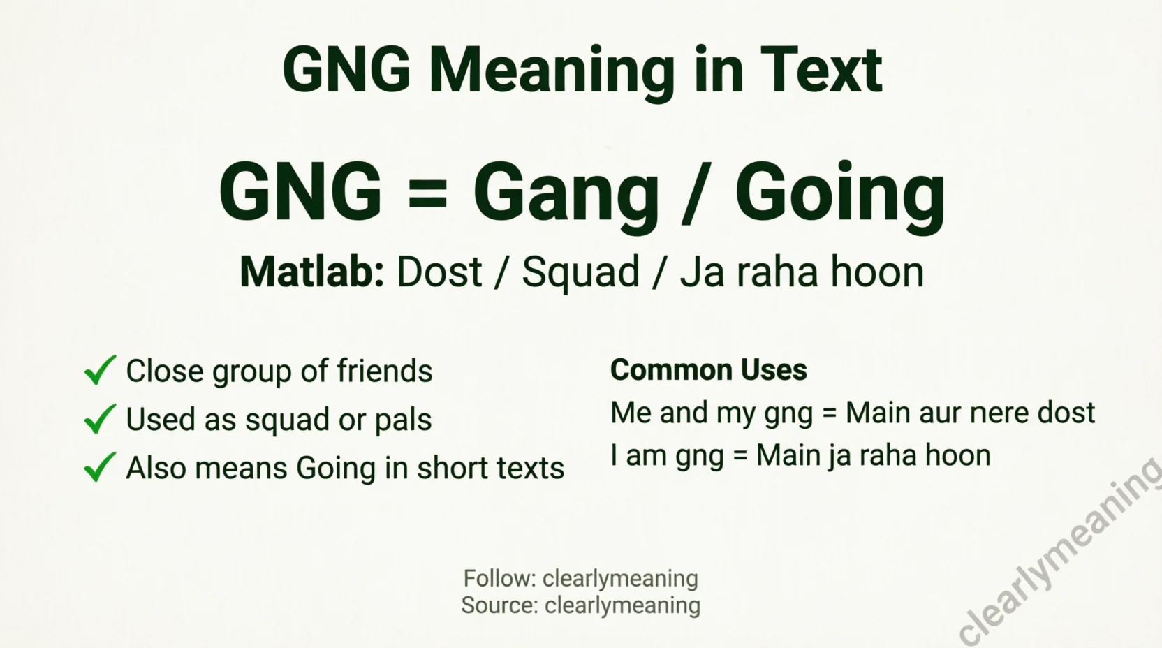GNG Mean in Texting 2026