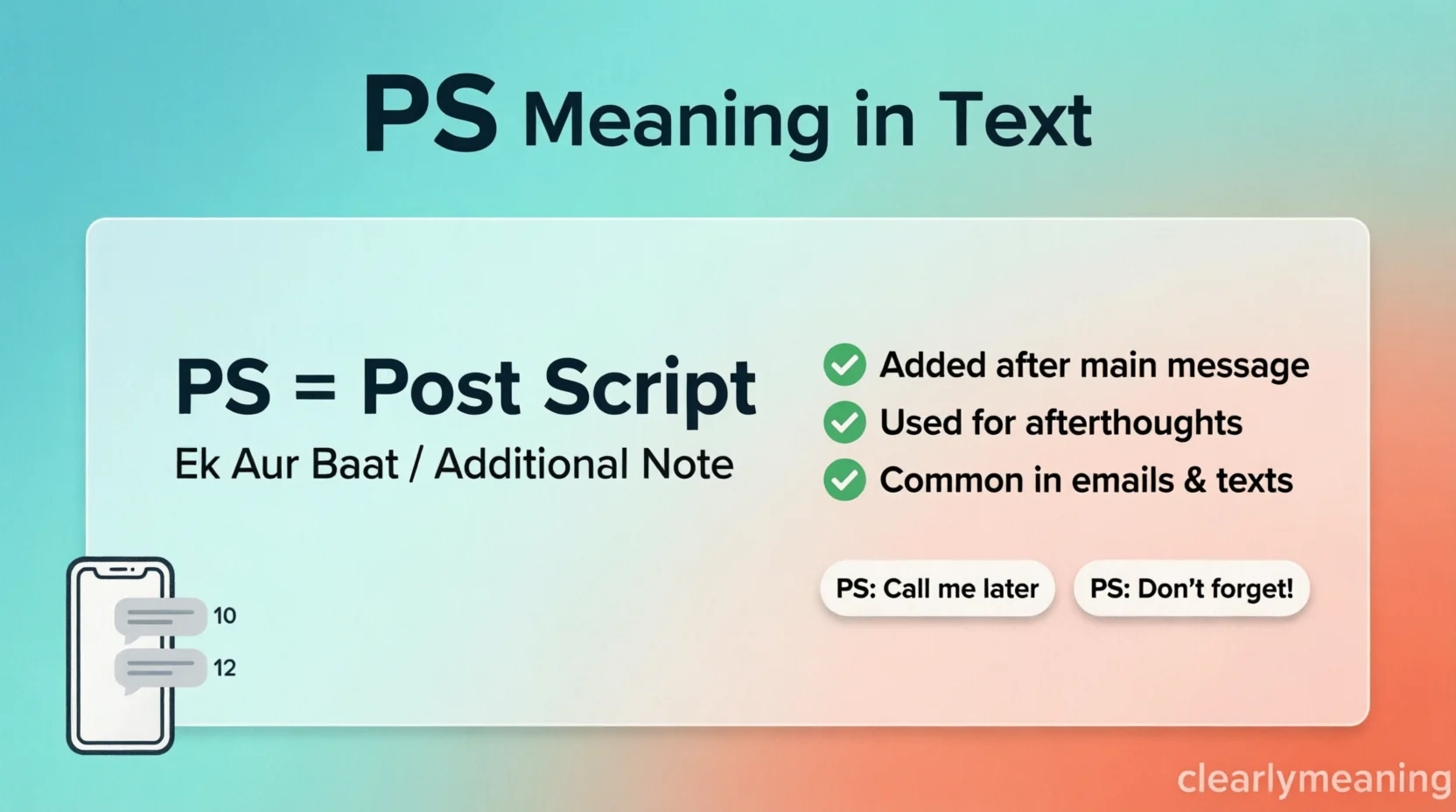 “PS Mean” in Text The Real 2026