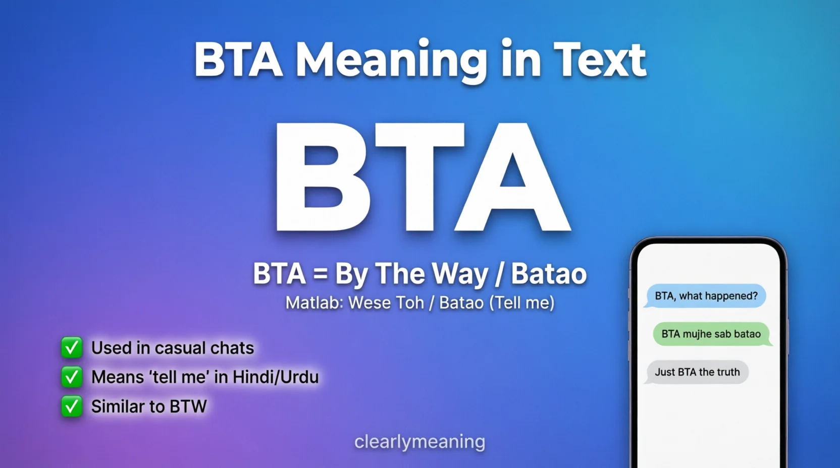 BTA Meaning in Text 2026