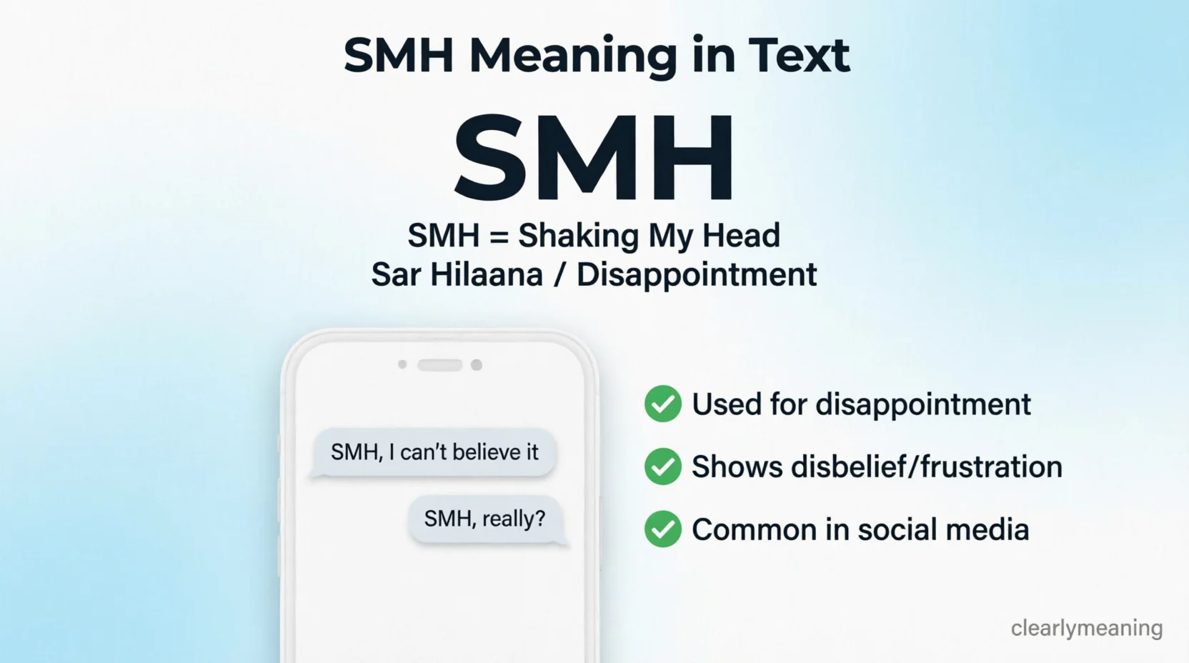 smh betekenis Mean in Text 2026