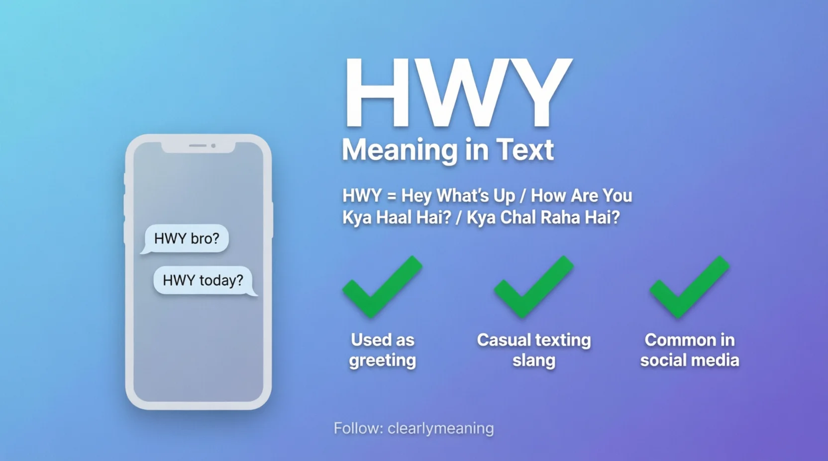 HWY Meaning in Text Mean 2026