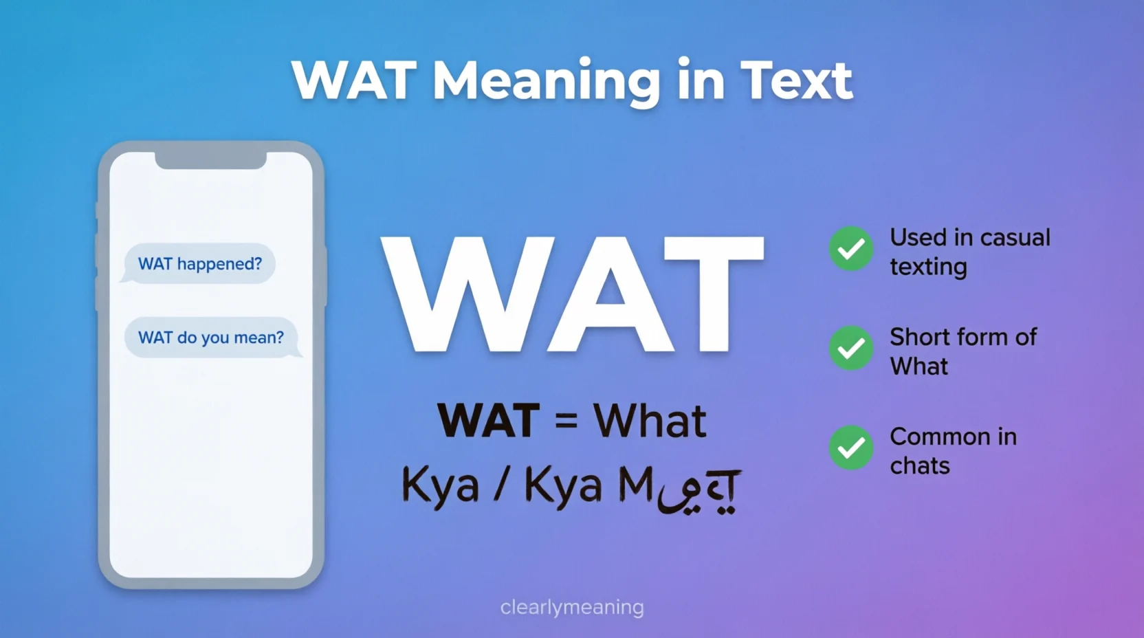 Wat Meaning in Text Mean Real 2026